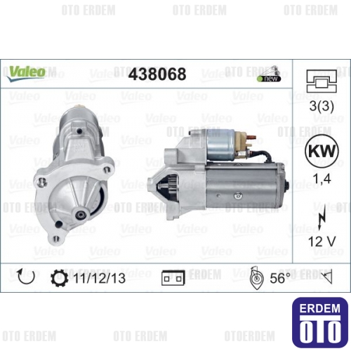 Scudo Marş Motoru 12V Valeo 9625382680 71716562 71716564 71716565