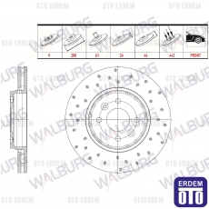 Dacia Dokker Performans Delikli Fren Diski Tek Walburg 7701207829 7701207829