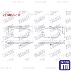 Fiat Doblo Linea Albea Fren Balatası Ön 1.2i / 1.3 MJT 2001-2010 / 2003-2007 / 2007- ZEG858-10 ZEG858-10
