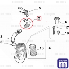 Fiat Ducato Hava Filtre Borusu Orjinal 2.3 1369011080 1369011080