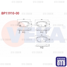 Fiat Egea Fren Balata Arka Ikazlı BP11910-00 BP11910-00