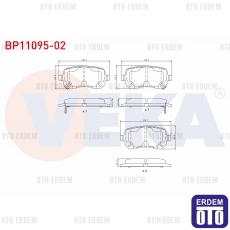 Fiat Freemont Chrysler Jeep Dodge Fren Balata Arka 2.0-3.3 2007- BP11095-02 BP11095-02