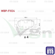 Fiat Linea Alfa Romeo 147 Arka Fren Balata 2007- / 2001-2010 WBP-FI024 WBP-FI024