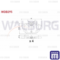 Fiat Marea 2.0i Fren Balata Arka 1996-2007 / Brava 2.0i Hgt 20v 1995-2002 / Bravo 2.0i 20v Hgt 1995-2004 / Alfa Romeo 145 1.4 1994-2001 / 1.6 1994-2001 / 1.9 Td 1994-2001 / 146 1.4 1994-2001 / 146 1.6 1994-2001 WDB295 WDB295