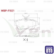 Fiat Scudo Arka Fren Balatası 2007- WBP-FI021 WBP-FI021