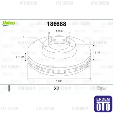 Master 2 Ön Fren Diski Havalı 280Mm Valeo 7700302128 7700302128