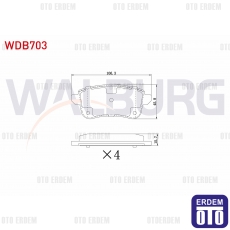Renault Megane IV Sedan Fren Balata Arka 2016 WDB703 WDB703