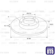 Trafic 2 Arka Fren Diski 280Mm Valeo 7711130076 7711130076