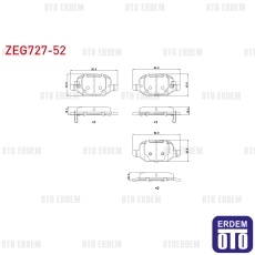 Fiat 500L Arka Fren Balatası 2012- 