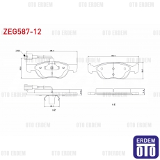 Fiat Brava Bravo Alfa Romeo 145 Fren Balatası Ön 1994-2004 ZEG587-12
