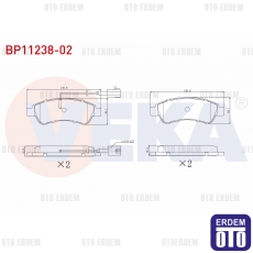 Fiat Ducato Arka Fren Balata Çift Fişli 2.0 Mjt / 2.3 Mjt 2014 BP11238-02 - 2