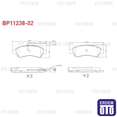 Fiat Ducato Arka Fren Balata Çift Fişli 2.0 Mjt / 2.3 Mjt 2014 BP11238-02