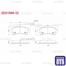 Fıat Ducato Fren Balata Arka Çift Fıs ZEG1588-02