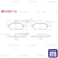 Fiat Ducato / Jumper / Boxer Fren Balata Ön Çift Fişli 2006-2014 BP11237-12