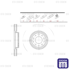 Fiat Egea Cross Fren Diski Ön Havalandırmalı Performans Delikli 281x26x59x44.3 Euro 6 2021- WBD1609CD - 2