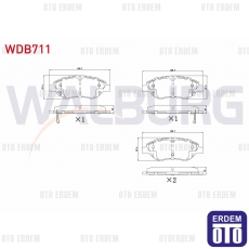 Fiat Egea Fren Balatası Ön 2015 WDB711 - 2