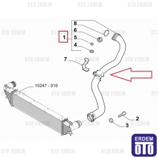 Fiat Egea Tubo Borusu ve Hortumu 1.3 Multijet (İntercoll-Manifold Arası) 52082487 - 2