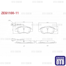 Fiat Fiorino Linea Doblo Grande Punto Fren Balatası Ön 2007 ZEG1100-11