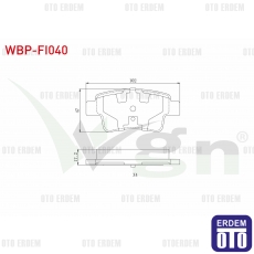 Fiat Grande Punto Linea Punto Corsa D Arka Fren Balata 2005-2014 WBP-FI040 - 2