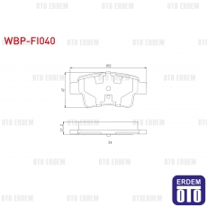 Fiat Grande Punto Linea Punto Corsa D Arka Fren Balata 2005-2014 WBP-FI040