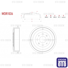 Fiat Grande Punto Punto Fren Kampanası Arka 2005-2012 WDR1036