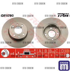 Fiat Linea Arka Fren Disk Takımı TRW 46831042
