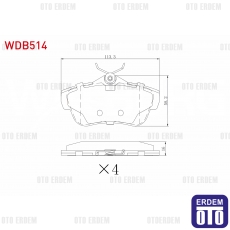 Fiat Scudo Fren Balatası Arka 2007 WDB514