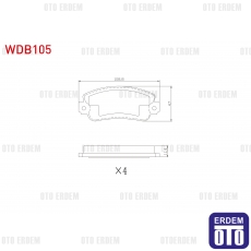 Fiat Tempra 2.0i Fren Balata Arka 1992-1999 WDB105