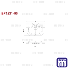 Fiat Tempra / Brava / Bravo / Alfa Romeo 155 Fren Balata Arka BP1231-00