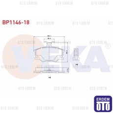 Fiat Tempra Tipo Uno Alfa Romeo 145 146 Ön Fren Balatası 1990-2001 BP1146-18 - 2