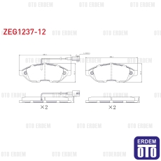 Fren Balata Ön Çift Fişli Fiat Ducato 2.3 Mjt 2006-2014 ZEG1237-12