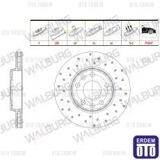 Laguna 3 Performans Delikli Ön Fren Disk TEK (Walburg) 402060010R - 2