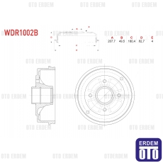 Renault 9 11 Fren Kampanası Arka 1983-2000 WDR1002B