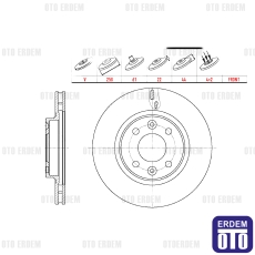 Renault Clio 4 Fren Diski Ön Havalandırmalı Performans Delikli 258x22x44x61 1.5 dCi 2012- 