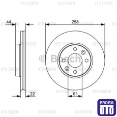 Renault Clio 4 Ön Fren Diski Tek 402061200R