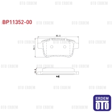 Renault Kangoo Fren Balata Arka 1.5 dci 2008 BP11352-00
