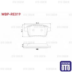 Renault Kangoo Fren Balata Arka 2008 WBP-RE019