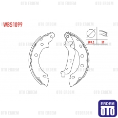 Renault Kangoo Fren Pabucu Balata Arka 1998-2008 WBS1099