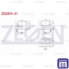 Renault Koleos Fren Balatası Arka 2.0 DCI 2008-2014 ZEG876-01 - 2