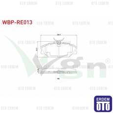 Renault Laguna 1 Safrane Fren Balatası Ön WBP-RE013 - 2