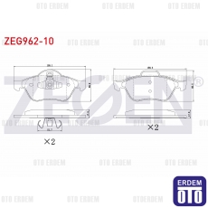 Renault Megane 2 Fren Balatası Ön 1.5 DCI / 1.6i 16v / 1.9 DCI 2002-2008 ZEG962-10 - 2
