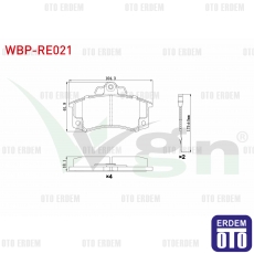 Renault R21 Concorde Fren Balatası Ön 1986-1993 WBP-RE021 - 2