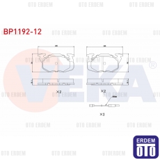 Renault R9 / R11 / Clio / R19 / Express Fren Balata Ön Fişli BP1192-12 - 2