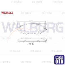 Renault Trafic 3 Fren Balatası Ön 2014-2015 WDB644 - 2